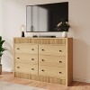 6 Drawer Dresser for Bedroom, 47" Wide Wooden Chest of Drawers, Fluted Storage Organizer for Living Room, Hallway, Entryway - 4 of 4