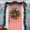 Prelit Christmas Wreath with 30 LED Lights Red Green Gold Ball Ornaments for Front Door - 4 of 4
