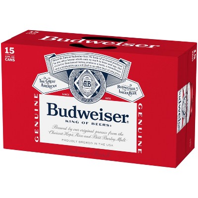 Budweiser Lager Beer - 15pk/12 Fl Oz Cans : Target