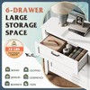 6-Drawer Dresser, Large Storage Cabinet for Bedroom, Living Room, Entryway, Retro Wood Chest of Drawers with Metal Handles & Anti-Tip Design, 54-Inch - 4 of 4