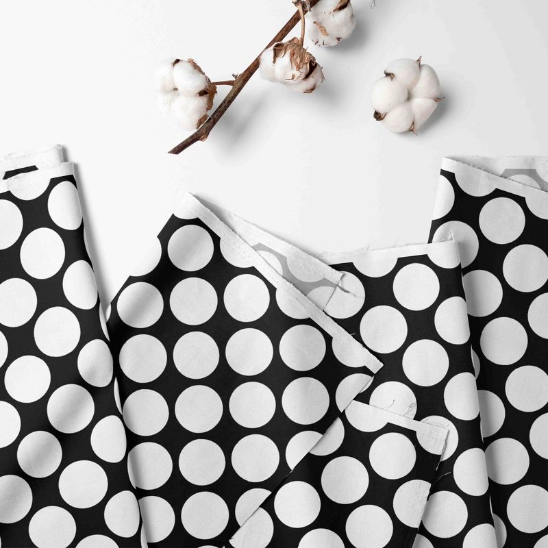 Bacati - Large Dots Crib/Toddler Bed Skirt - Black, 2 of 5