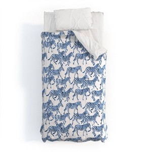Deny Designs Kids' Little Arrow Design Co Zebras Comforter Bedding Set - 1 of 3