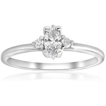 Pompeii3 1/3 Marquise Diamond Engagement Ring 10k White Gold