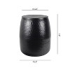 happimess Merida Modern Rustic Hammered Metal Drum Storage Side Table with Lid - 2 of 4