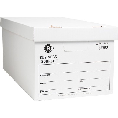 Business Source Storage Boxes Ltr 500 lb 12"x24"x10" 12/CT White 26752