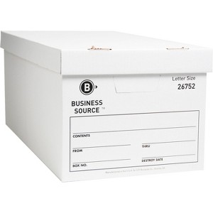 Business Source Storage Boxes Ltr 500 lb 12"x24"x10" 12/CT White 26752 - 1 of 4