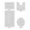 Lux Premium 100% Cotton Tufted Solid Reversible 4 Piece Bath Rug Set – Ultra-Soft, Water-Absorbent, Durable, Machine Washable Bathroom Rug - 2 of 4