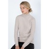JENNIE LIU Women's 100% Pure Cashmere Long Sleeve Turtleneck Pullover Sweater - 2 of 3