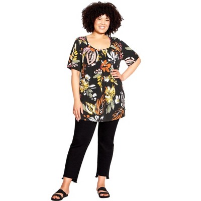 Avenue Women's Plus Size Liv Pleat Front Tunic - 16, Avalon