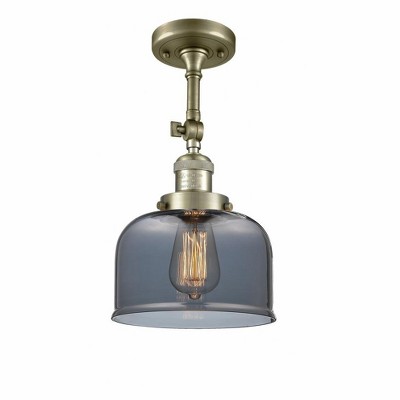Bell - 1 Light Semi-Flush Mount In Industrial Style-14 Inches Tall and 8 Inches Wide