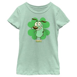 Girl's Courage the Cowardly Dog St. Patrick’s Day Clover T-Shirt - 1 of 4