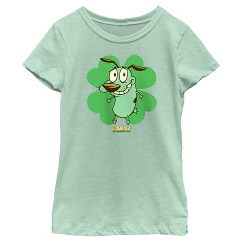 Girl's Courage the Cowardly Dog St. Patrick’s Day Clover T-Shirt - image 1 of 4