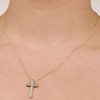 GILDED Diamond Cross Pendant Necklace for Women in 925 Sterling Silver or 14K Gold Plated with 1/4 ctw Lab Grown Diamond | 18" Cable Chain - 3 of 4