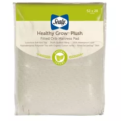 Sealy Healthy Grow Plush Waterproof Crib Mattress Pad with Breathable Knit Top