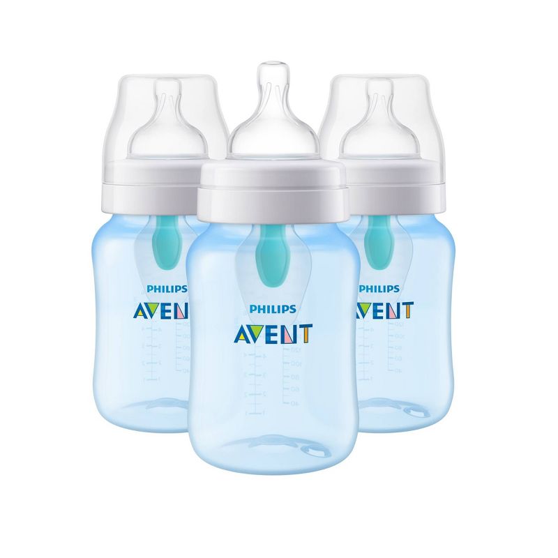 Philips Avent Anti-Colic Baby Bottle with AirFree Vent - Blue - 9oz/3pk, 1 of 25