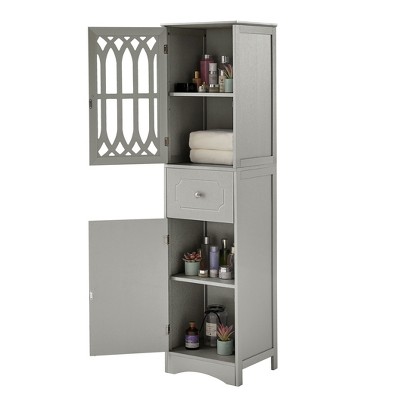 NicBex 63.8 Inch Tall Bathroom Storage Cabinet,Slim Storage Cabinet with 1 Drawer and 2 Doors for Living Room,Home Office