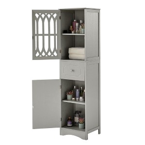 NicBex 63.8 Inch Tall Bathroom Storage Cabinet,Slim Storage Cabinet with 1 Drawer and 2 Doors for Living Room,Home Office - 1 of 4