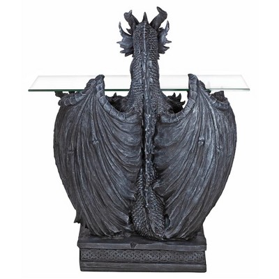 Gray Dragon Sculptural Glass-Top Accent Table