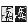 Kate and Laurel Sylvie Bold Sophisticated Abstract Black and White Stroke Framed Canvas Art Set by The Creative Bunch Studio - 2 of 4