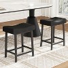 Saddle Bar Stools, Counter Height Barstools with Thickened Cushion, Faux Leather Padded Kitchen Chairs for Dinning Room, Kitchen Island, Home Bar - 4 of 4