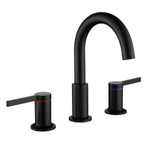 CLIHOME 8 in. Widespread Double-Handle Bathroom Sink Faucet With 360° Rotatable Spout - 1 of 4