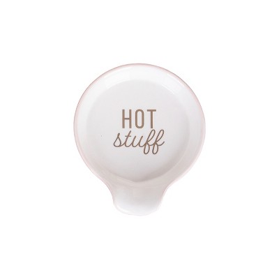 Totalee Gift Hot Stuff Spoon Rest Ceramic White