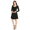 24seven Comfort Apparel Womens Long Sleeve Knee Length Skater Dress - 2 of 4