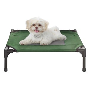 Elevated Dog Bed – 24.5x18.5 Portable Bed for Pets with Non-Slip Feet – Indoor/Outdoor Dog Cot or Puppy Bed for Pets up to 25lbs by Petmaker (Green) - 1 of 4