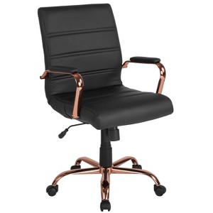 Merrick Lane Contemporary Mid-Back Home Office Chair with Padded Arms - 1 of 4