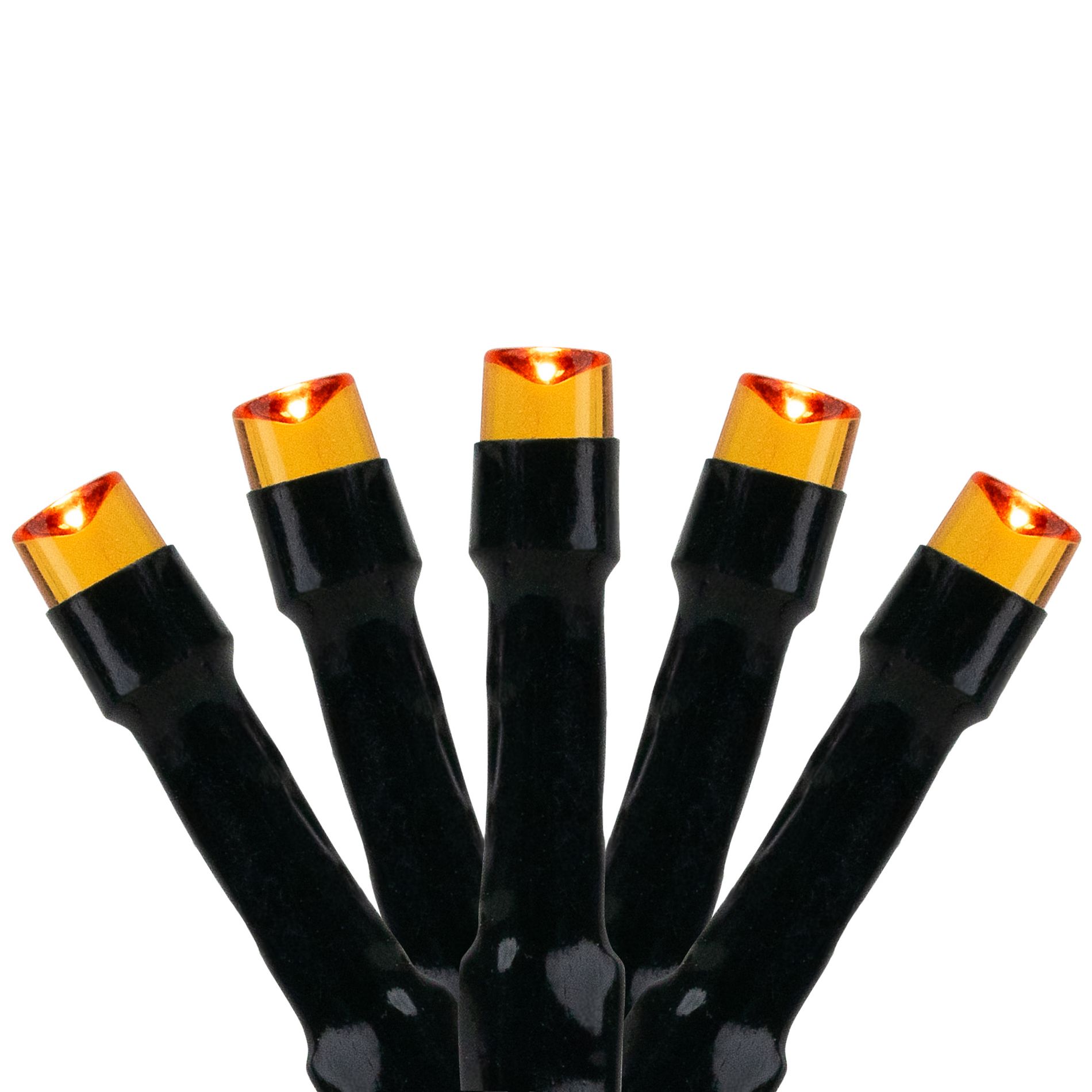 Northlight LED Wide Angle Halloween Lights - Orange - 10' Black Wire - 20ct