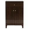 Felda Modern Shoe Cabinet with 2 Doors and Drawer - Dark Brown - Baxton Studio: Metal Frame, Freestanding Storage, Holds 9 Pairs - 2 of 4