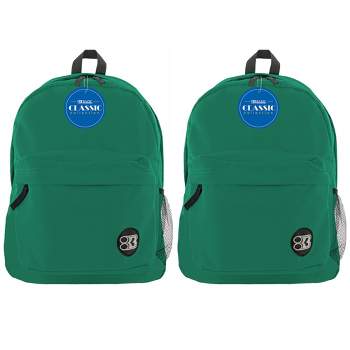 BAZIC Products® Classic Backpack 17" Green, Pack of 2