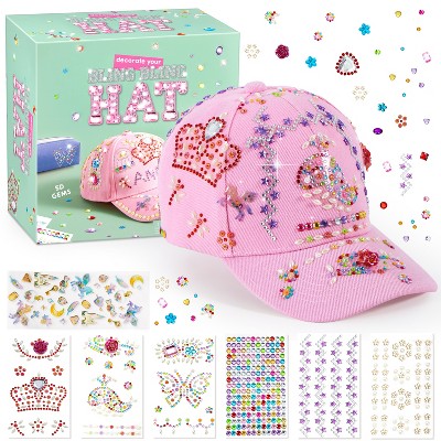 Joyfy Pink Baseball Cap DIY Kit, Arts And Crafts For Kids Ages 8-12, Birthday Toys Gifts For Girls Art Supplies