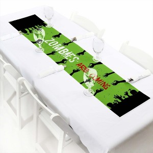 Big Dot of Happiness Zombie Zone - Petite Halloween or Birthday Zombie Crawl Party Paper Table Runner - 12 x 60 inches - 1 of 4