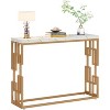 Gulches Modern 42.5" Console Sofa Foyer Table with Faux Marble Top, White & Gold Metal Legs - 3 of 4