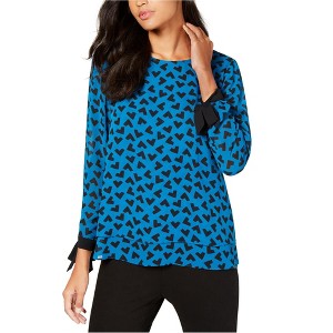 Anne Klein Womens Bow Cuff Pullover Blouse - 1 of 1