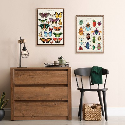 Gold Framed Colorful Butterflies Canvas Wall Art, 18x24