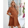 Clearlove Summer Dress Casual Lantern Sleeve V Neck Button Dress Swing Flowy Maternity Dresses - 2 of 4