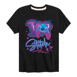 Boys' - Lilo and Stitch - I Love Stitch Short Sleeve Graphic T-Shirt - 1 of 4