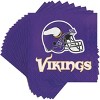 48ct Minnesota Vikings Football Napkins: NFL Team Logo, Purple, Square, Disposable, Super Bowl Party Essentials - 2 of 3
