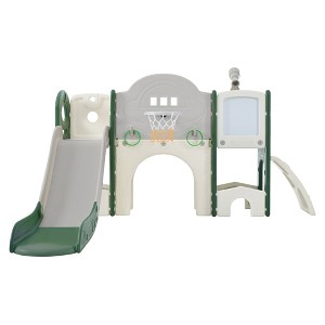 VYNXARIA Green 9 - in - 1 Independent Spaceship - Style Play Set for Kids: Slide, Climb & Beyond - 1 of 4