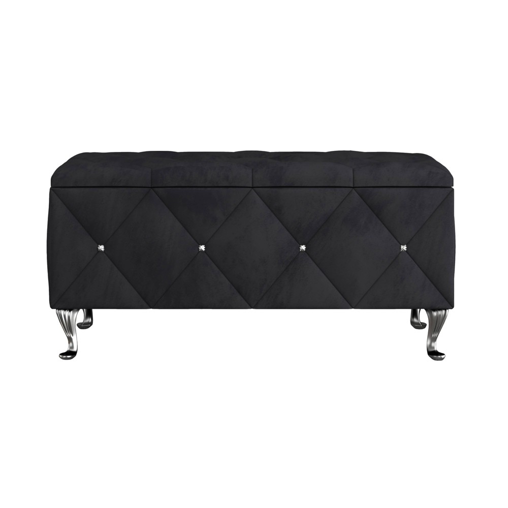 Home Design Bodhi 42" Flip Top Storage Bench - Black