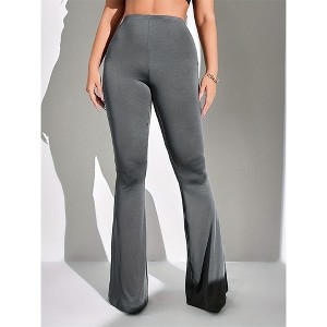 Women's Casual Straight Leg Yoga Pants High Waist Bootcut Lounge Pants with Elastic Waist & Flared Hem for Workout - 1 of 4