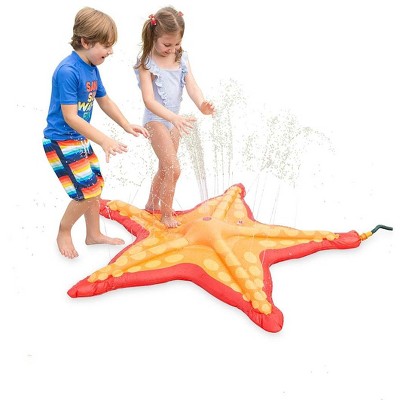 HearthSong Starfish 5-Foot Sprinkler Splash Pad for Kids' Outdoor Active Water Play