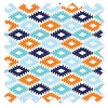 Bacati - Aztec Aqua/Orange/Navy Navy Hedgehog Embroidered Blanket - 2 of 3
