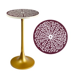 JONATHAN Y Nysha Modern Bohemian Metal/Resin Inlay Top End Table - 1 of 4