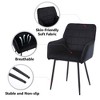 Sapphtopaz Modern Dining Chairs Set of 1 Velvet Upholstered Kitchen Chair with Armrests and Metal Legs Dining Chair for Kitchen, Bedroom, Black - 3 of 4