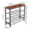 NicBex 27.56" Storage Bench Shoe Rack with Lower Shelf Coat Hooks for Entryway - 3 of 4