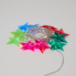 10ct LED Dewdrop Star Christmas Indoor Outdoor Novelty String Lights Multicolor with Clear Wire - Wondershop™ - 1 of 4