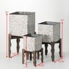 Sullivans Flourish Square Metal Planter Set of 3, 25"H, 20"H & 15.24"H Gray - 4 of 4
